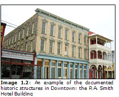 Image 1.2: An example of the documented historic structures in Downtown: the P.A. Smith Hotel Building