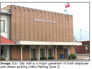 Image 3.1: City Hall is a major generator of both employee and citizen parking within Parking Zone 3