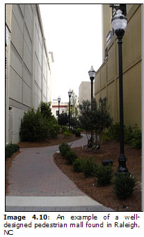 Image 4.10: An example of a well-designed pedestrian mall found in Raleigh, NC